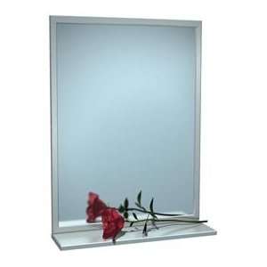  Stainless Steel Angle Frame Mirror With Shelf   48Wx30H 