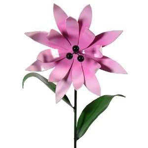    Sculptural Steel Flower Garden Stake in Pink Patio, Lawn & Garden