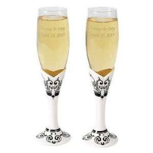   & White Wedding Flutes   Tableware & Party Glasses