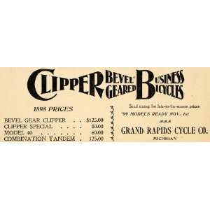   Ad Grand Rapids Cycle Bevel Gear Tandem Bicycle   Original Print Ad