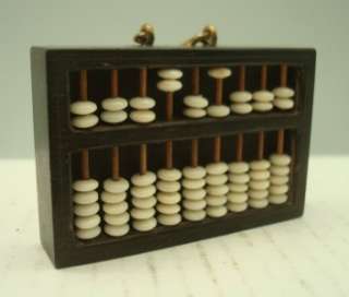 Miniature Carved Oxbone & Wood Counting Abacus   Oriental Chinese 