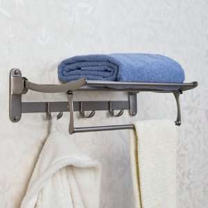  Solid Brass Folding Towel Rack With Bar   Oil Rubbed 