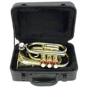   Music Brass Pocket Trumpet with Case New 2150L Musical Instruments
