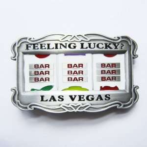  Feeling Lucky Slot Machine Las Vegas Game Belt Buckle 