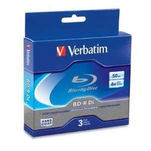  Verbatim Blu ray 6X 50GB BD R Dual Layer DL Media 3 Pack 