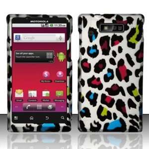 For Motorola Triumph Wx435 (Virgin Mobile) Rubberized Colorful Leopard 