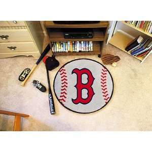   Red Sox Baseball Rug   MLB Round Accent Floor Mat