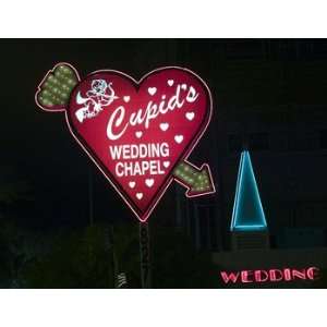 Neon Invitation to Cupids Wedding Chapel, Las Vegas Photograph 