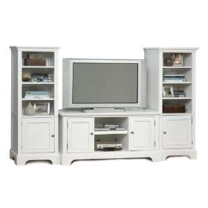   Entertainment Center   TV Stand and Two Piers (White)