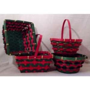 Wicker Basket with Flocked Accent Assortment Case Pack 15