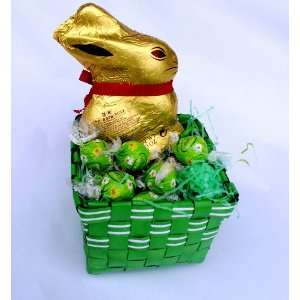   With Filled Individually Wrapped Lindt Chocolate Candies In Basket